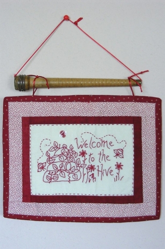 Picture of Welcome To The Hive RedWork Stitchery Leaflet