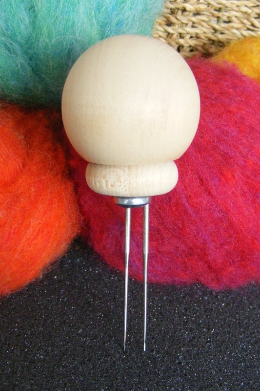 Wood Handle Two Needle Felting Tool