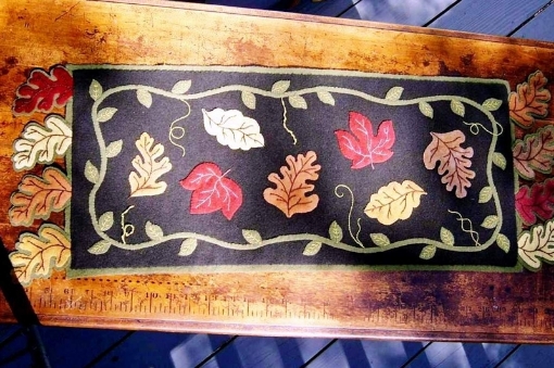 Falling Leaves Table Runner Wool Applique Pattern