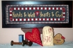 Picture of Hands and Heart Wall Hanging & Mini Pillows - Wool Applique Pattern - Shipped