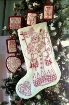 All American Santa RedWork Stocking - Hand Embroidery Pattern