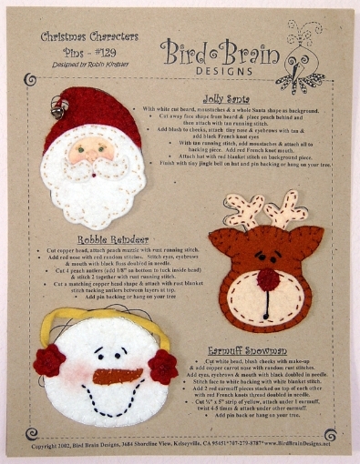 Christmas Characters - Wool Applique Pattern