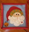 Christmas Santa Wool Applique Pillow