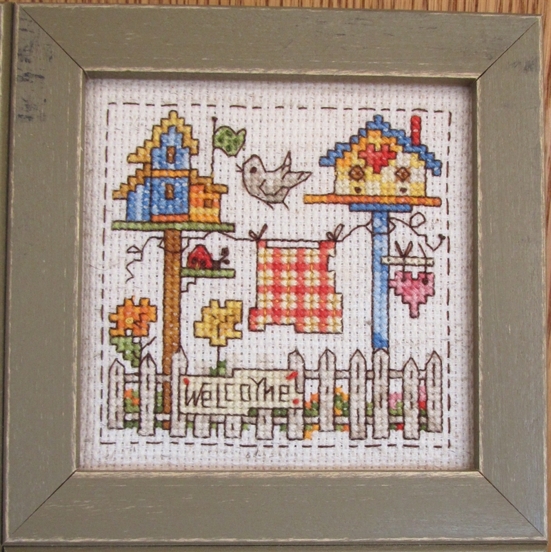 4 Mini Picutres Featuring Garden Goodies in Counted Cross Stitch.