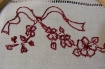 Blossoms & Ribbons RedWork Pillowcase Hand Embroidery Pattern 