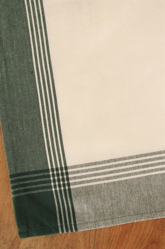 White Background Towel with Hunter Green Border on 4 sides.