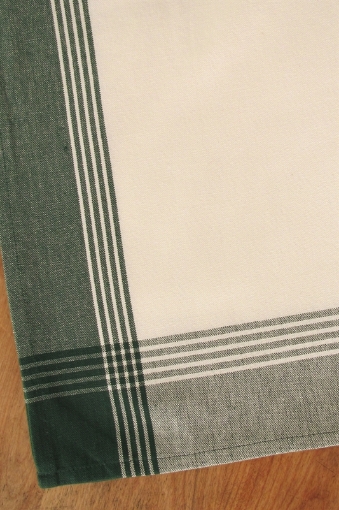 Picture of Hunter Green Border Tea Towel with White Background
