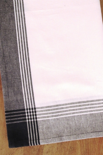 Picture of Navy Border Tea Towel with White Background