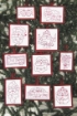 Santa RedWork  - Set of 10 Ornaments - Machine Embroidery Pattern