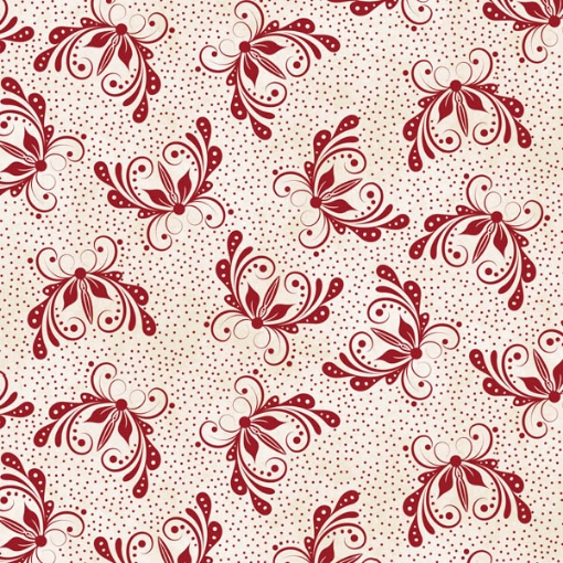 Picture of Butterfly White/Red Cotton Fabric