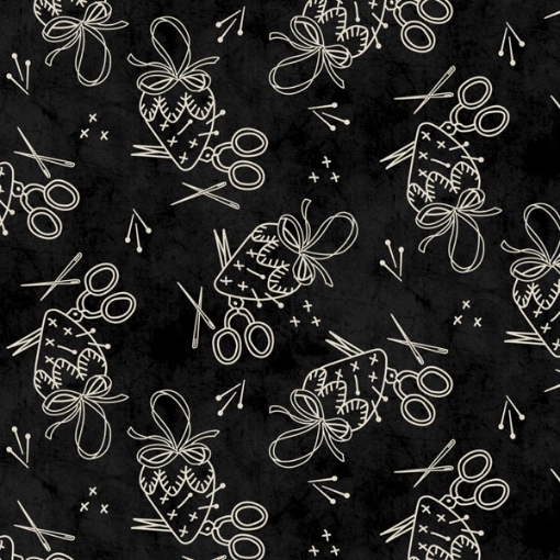 Picture of Strawberry Pin Cushion Black Fabric