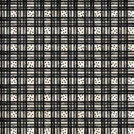 Picture of Dotted Plaid Black Cotton Fabric