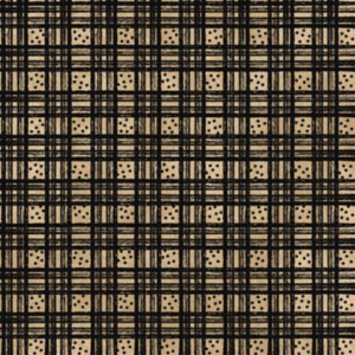 Picture of Dotted Plaid Tan/Black Cotton Fabric