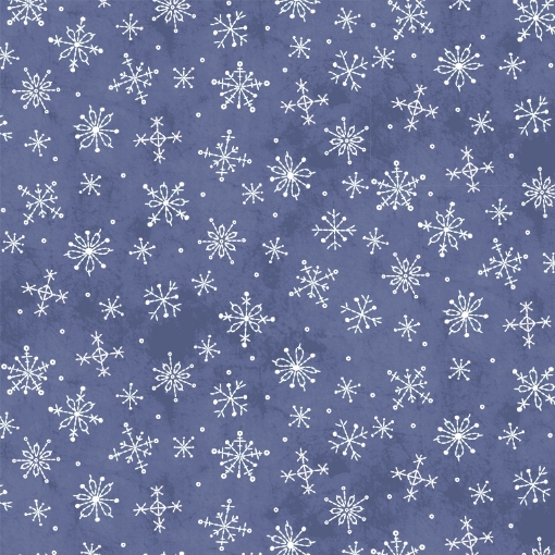 Picture of Just Be Claus Cotton Fabric Snowflakes Blue/White