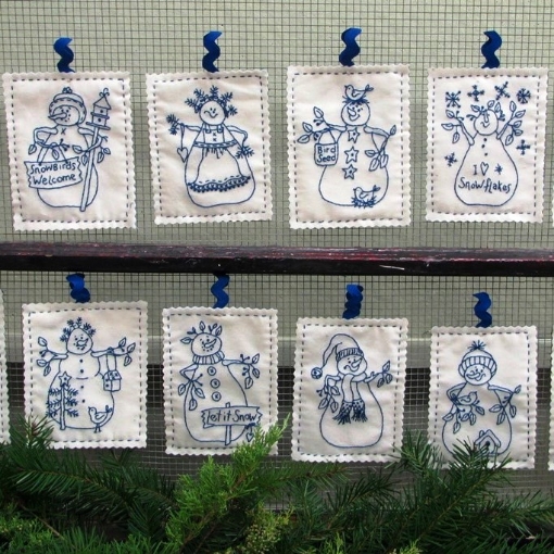 Snowmen by the Dozen - Machine Embroidery Pattern