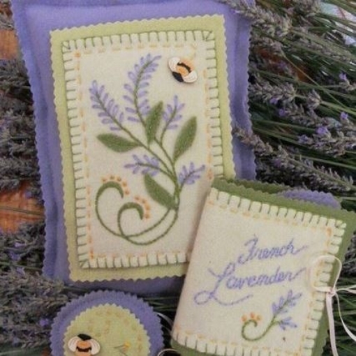 French Lavender Pin Cushion - Wool Applique Pattern