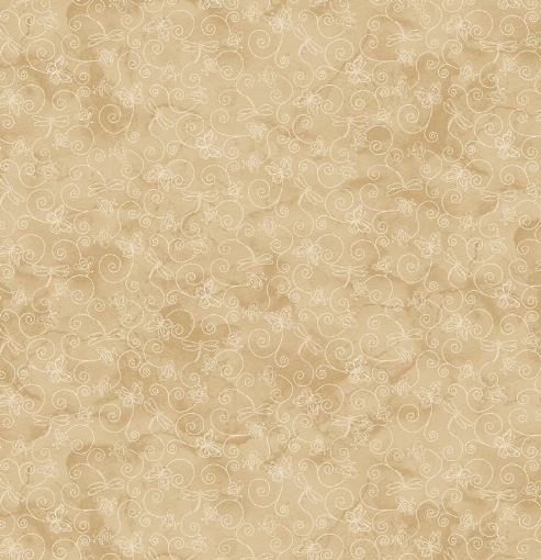 Picture of Things in Flight - Tan/Natural Cotton Fabric