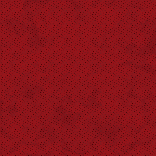 Cotton Fabric with Black Dots Scattered on Red Background