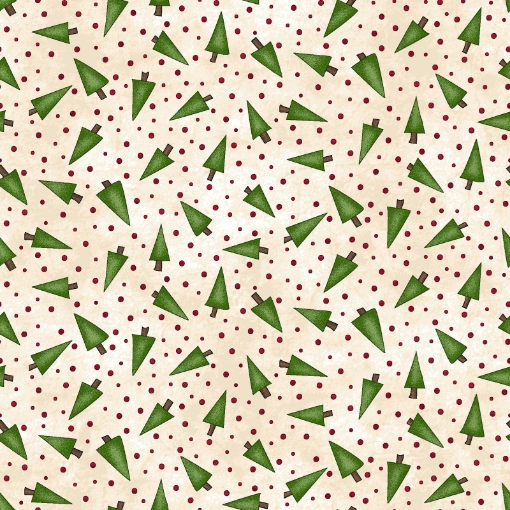 Picture of Cotton Fabric of Tiny Trees - Natural/Tan