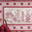 Picture of Bunny Bunch Finished RedWork Table Runner