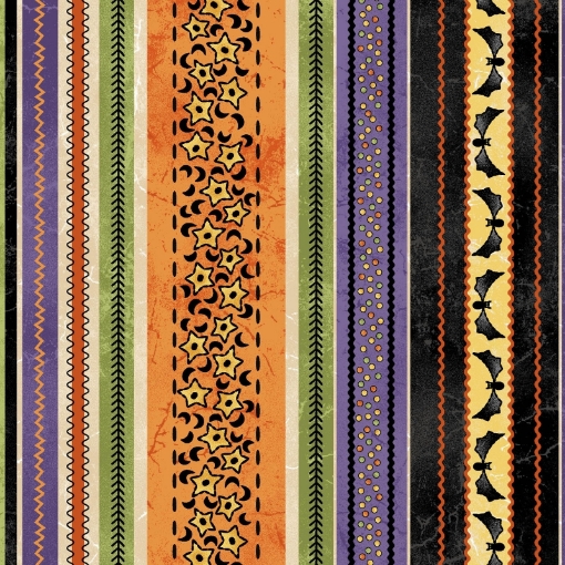 Picture of Halloweenie Stripe Cotton Fabric