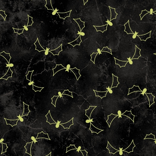Picture of Halloweenie Stitchy Bats - Black with Green Bats