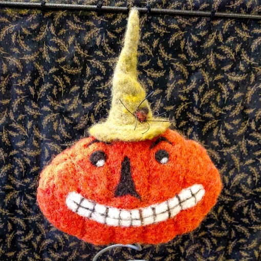 Picture of Grinning Jack Pumpkin on Wire