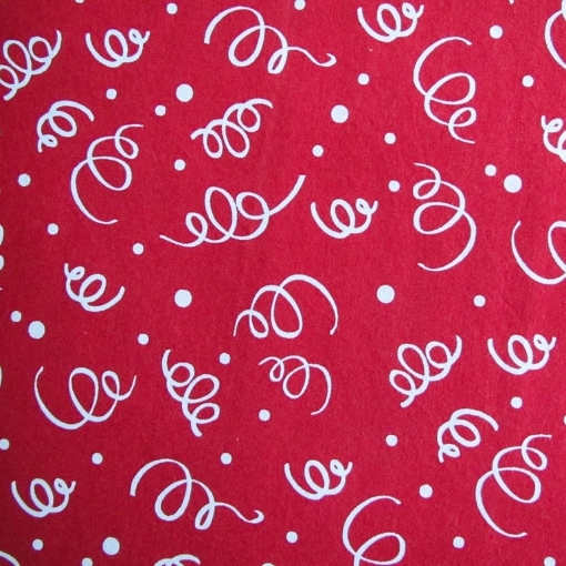 Picture of Red Curlicues Cotton