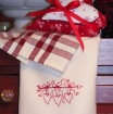 Picture of Valentine Hearts Tea Towel - Hand Embroidery Pattern - Download