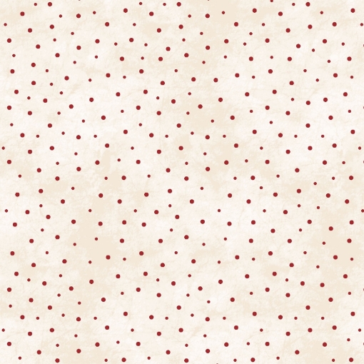 Picture of Sprinkled Dots - Natural/Red Cotton Fabric