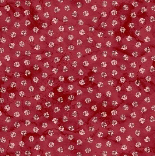 Picture of Geo Swirls - Red Cotton Fabric