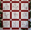 Here Comes Santa Redwork Quilt Hand Embroidery
