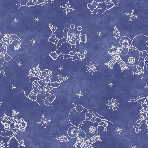 Picture of Roly-Poly Snowmen Fun - Navy Blue