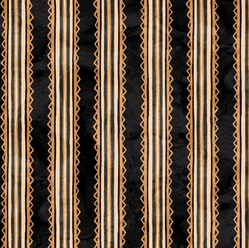 Picture of Trimmed Stripe - Black/Tea-Dye Cotton Fabric