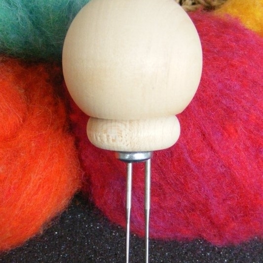 Wood Handle Two Needle Felting Tool