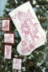 Vintage RedWork Santa Stocking Pattern