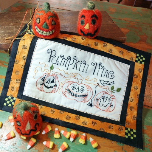 Picture of Pumpkin Time Hand Embroidery Complete Kit