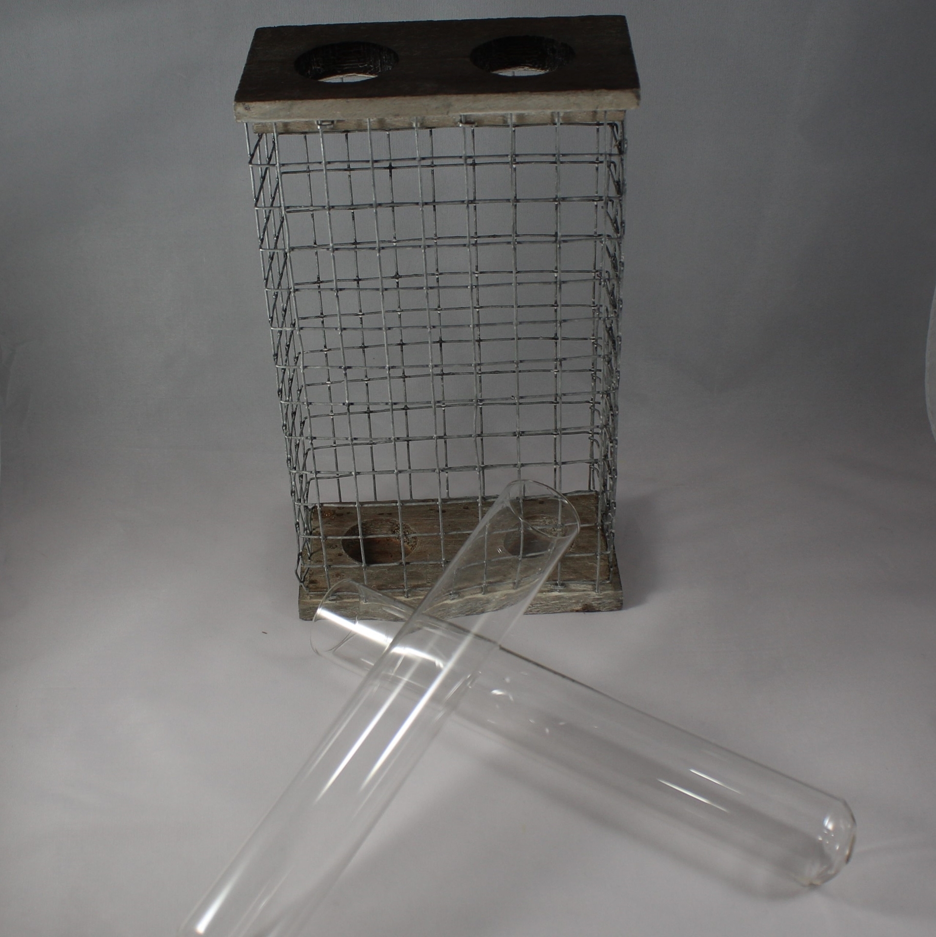 Double Test Tube in Crate Vase. A Clean and Simple way to display
