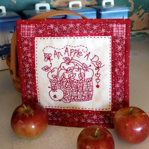 An Apple a Day Embroidery Pattern