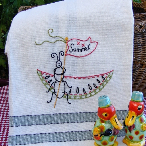 Summer Picnic Ant Embroidery Pattern