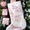 HeartFelt Angel RedWork Stocking - Hand Embroidery Pattern