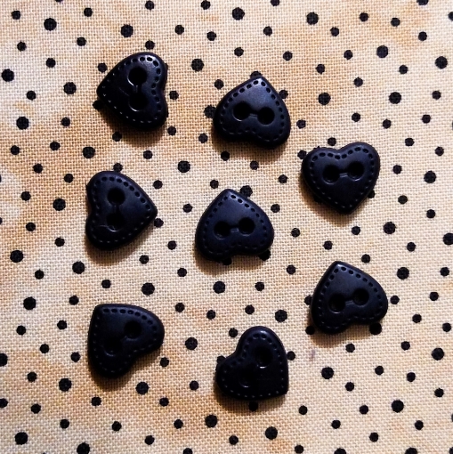 Picture of Black Mini Heart Buttons