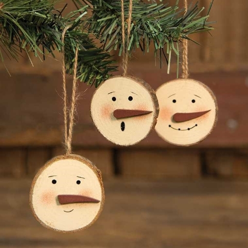Picture of Snowman Face Tree Tags - Set of 3