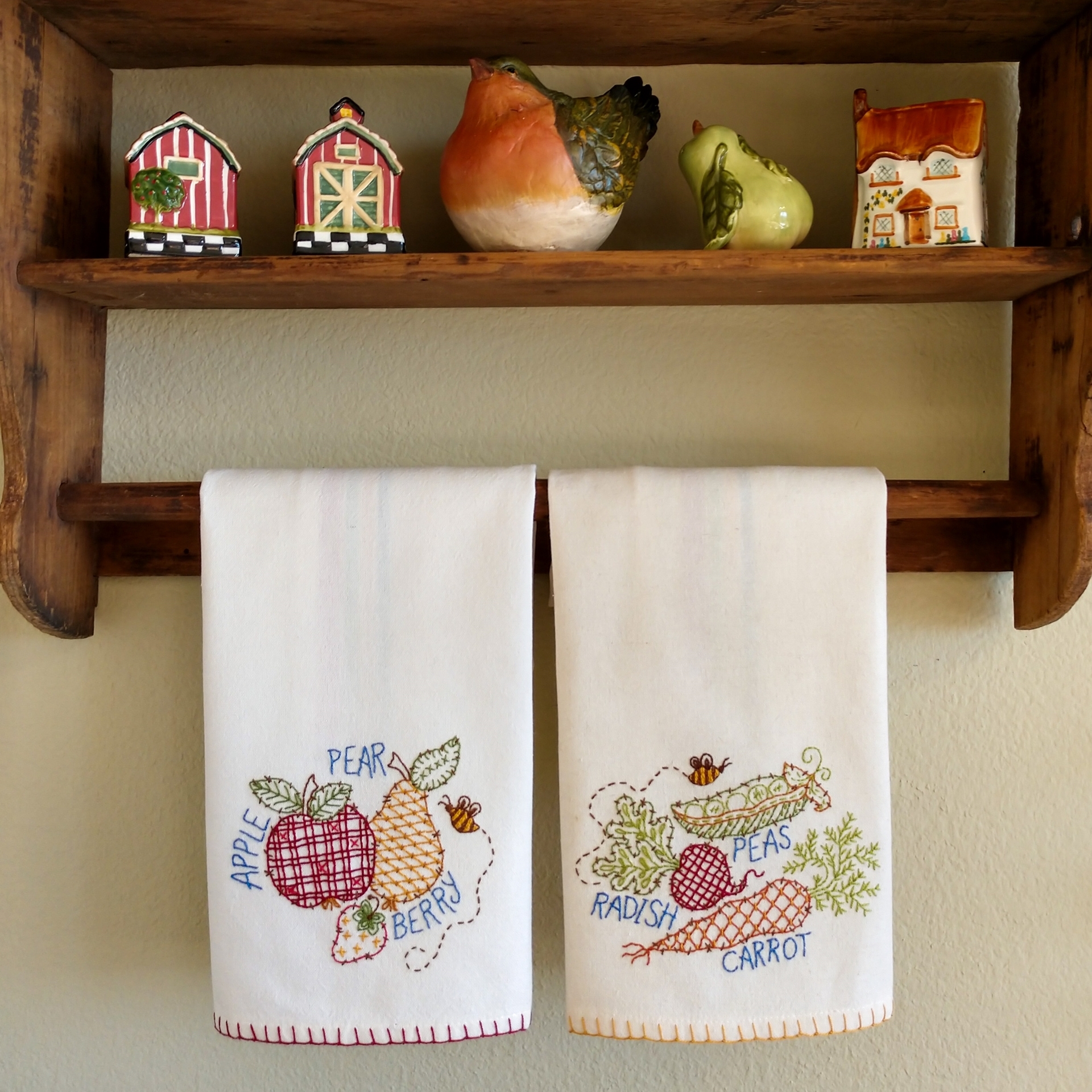 Farmers Market Tea Towels Embroidery Kit