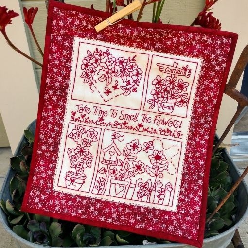 Take Time to Smell the Flowers Embroidery Pattern