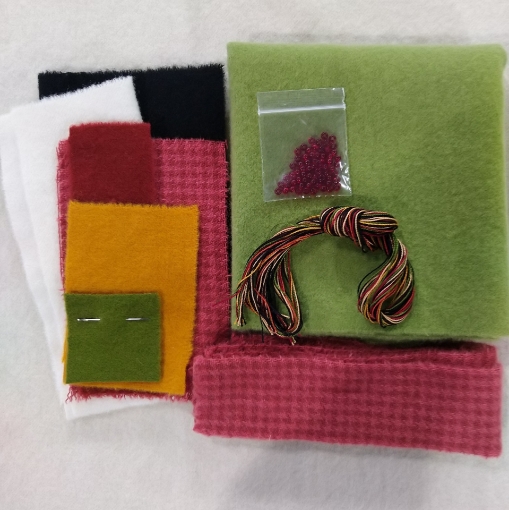 Top Hat Snowman Wool Applique Materials Pack