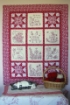 Love Me, Love My Cat RedWork Quilt - Machine Embroidery Pattern