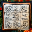 Halloween Motifs Sampler Pillow - Hand Embroidery Complete Kit