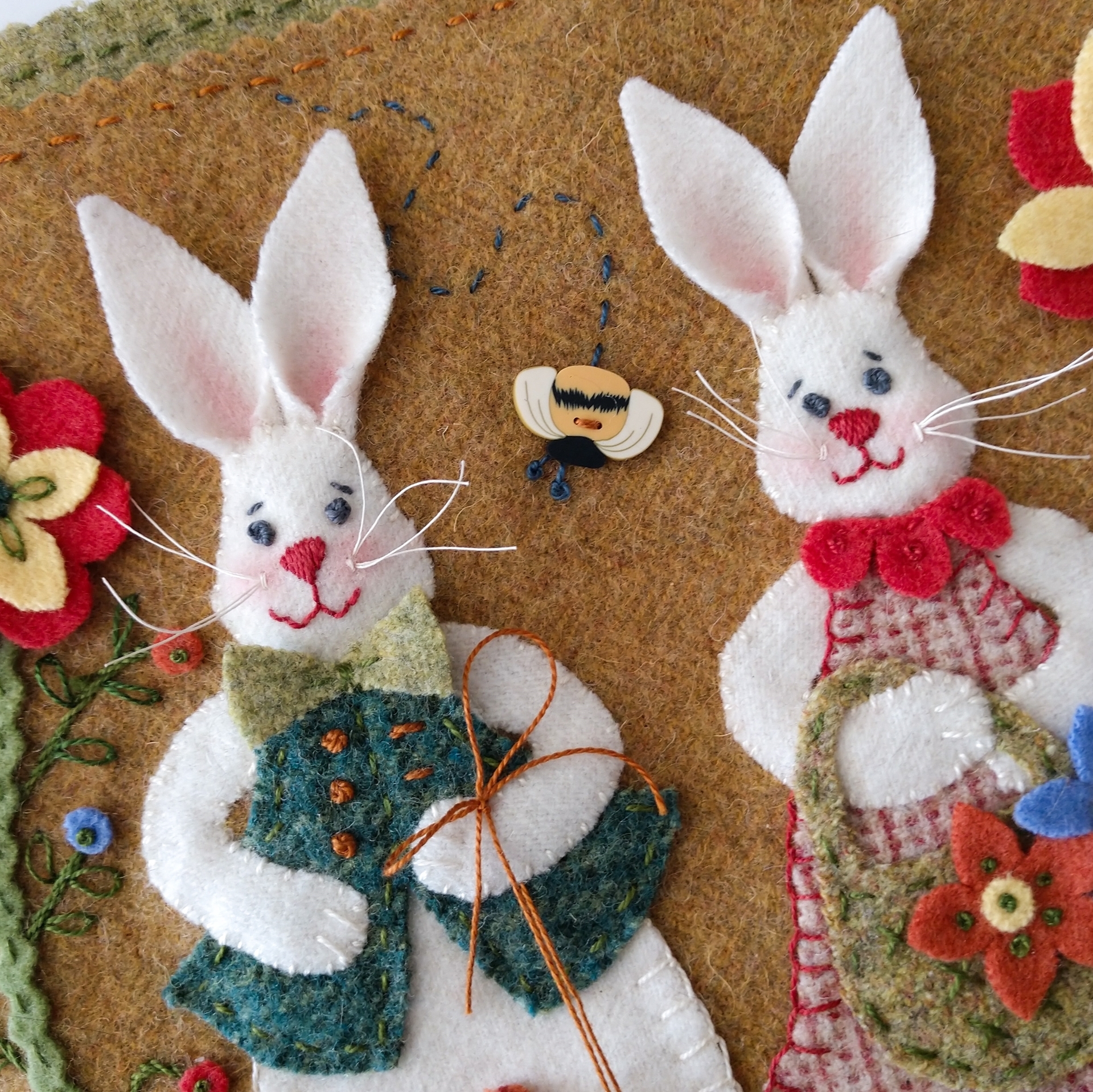 Woolen Bunny Garden - Wool Applique Pattern Shipped