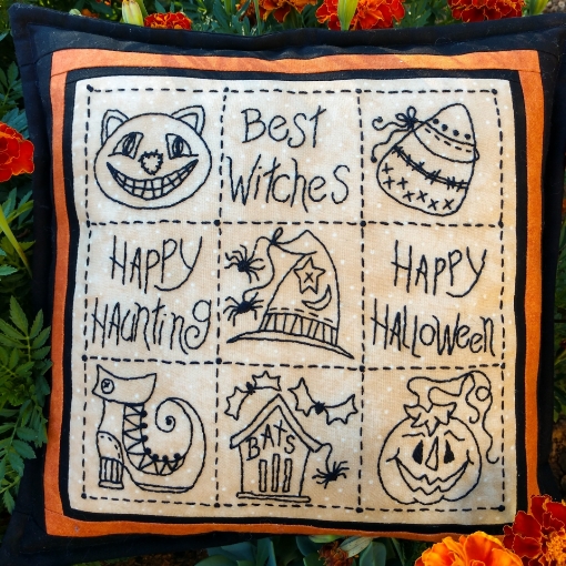 Halloween Sampler Pillow - Hand Embroidery Pattern